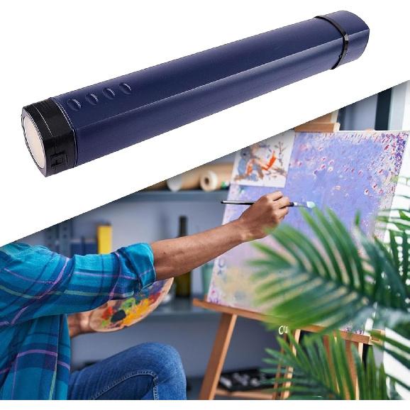 Pouzdro na plány Tube Tube pro ukládání plakátů Rozšiřitelné Ochranné s nastavitelným popruhem Tube pro ukládání dokumentů, pro výkresy, Modré