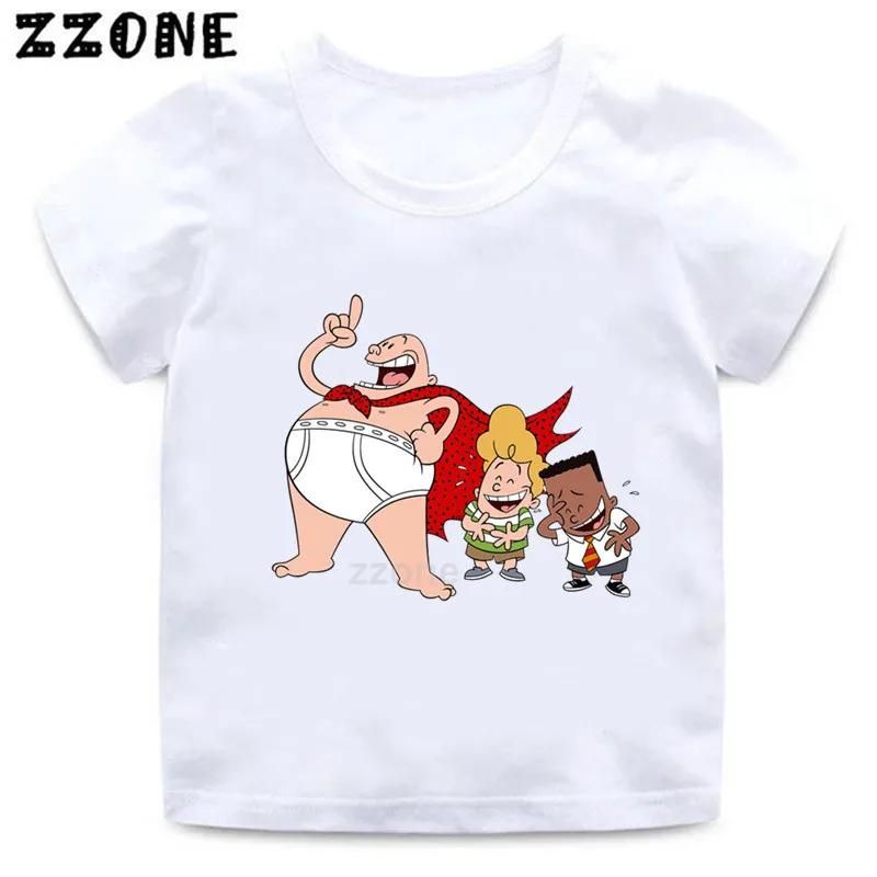 Boys and Girls Captain Underpants Cartoon Print T shirt Kids Funny Casual Clothes Baby Tops Children Summer Short Sleeve Tshirt
