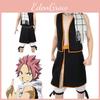 Prémiová sada cosplay kostýmu Fairy Tail Natsu Dragneel se stylovou šálou a sukní