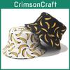 Cappello da Pescatore Double Face con Stampa di Banane e Ampia Falda per Streetwear e Protezione Solare