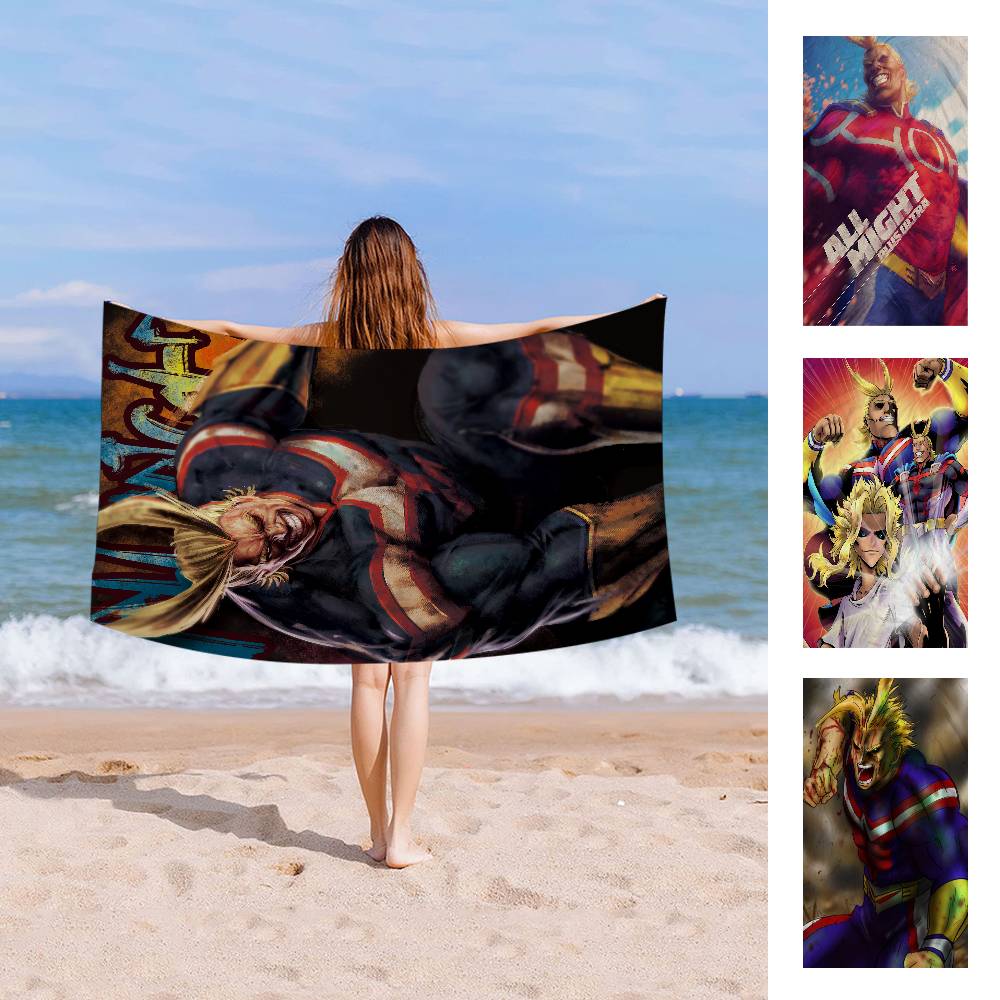All Might My Hero Academia Bath Towel Microfiber Soft Water Absorbing Breathable For Girl Kids Decorative Cartoon Beach Towel