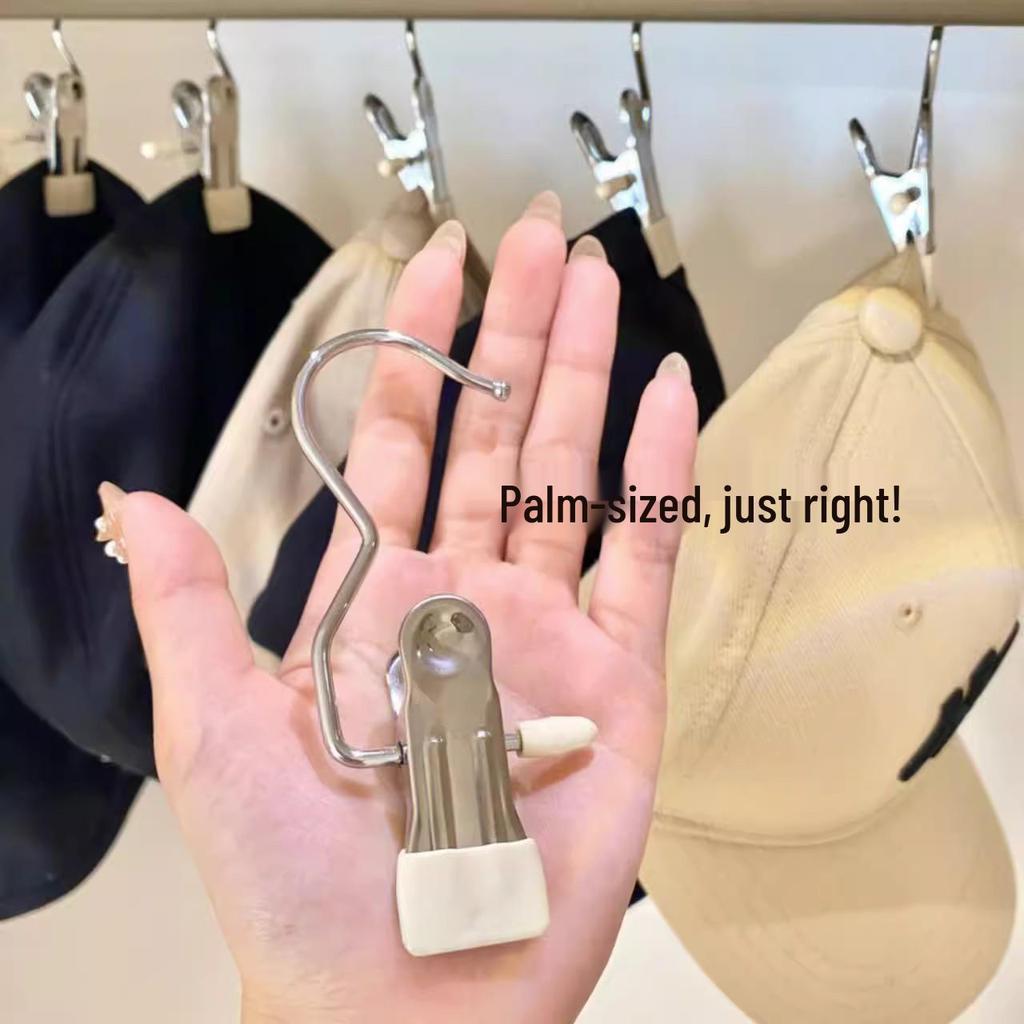 Stainless Steel Multi-Functional Hook Hanger with 3-Shaped Clip for Clothes, Socks, and Pants