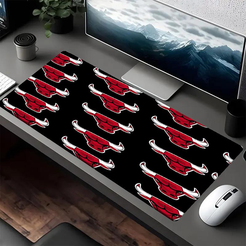 Chicago Bulls Theme Mouse Pad, Non Slip Rubber Base, Multifunctional Office & Home Decor, Perfect for Workspace Personalization.
