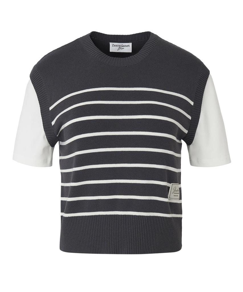 ZEROPLANET Betty Stripe Knit [Charcoal]