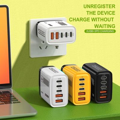 5 In 1 GaN Charger Adapter 240W Desktop Charger Adapter USB C Charger Head  Phone Charging