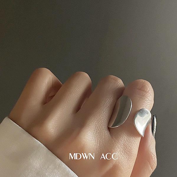 Korean Geometric Irregular Wide Band Retro Fashion Ring, Women s Hip Hop Punk Open Finger Ring Adjustable Open