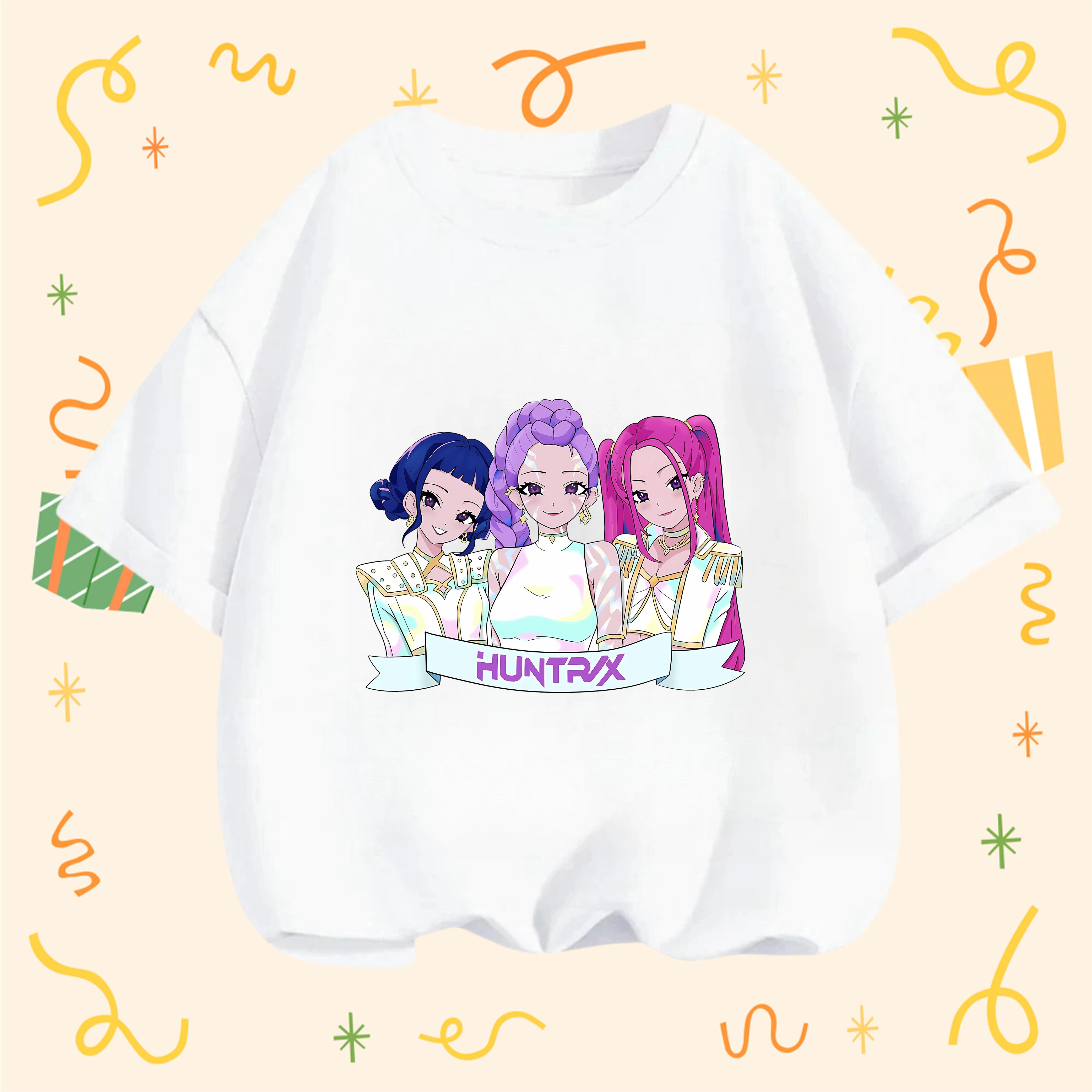 

2026 New Fashion Witch Hunter Group Cartoon Print Children s Short Sleeve T-Shirt Summer Casual Hot Sale 160