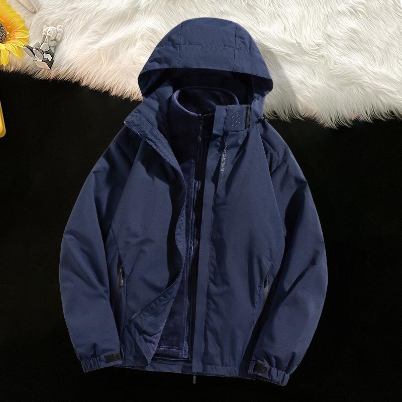Windproof & Waterproof 3-in-1 Detachable Couples' Mountaineering and Skiing Suit Set