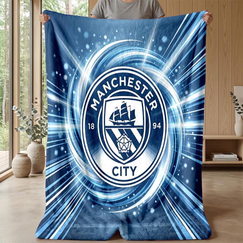 Manchester City Theme blanket Soft Flannel Blanket Plush Throw Blanket Cozy Sofa Bed Blanket for Home Decor