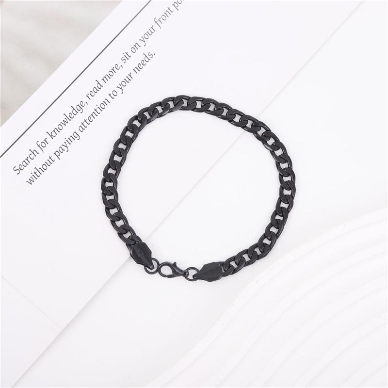 Stainless Steel Hip Hop Chain Bracelet for Men Metal Link Chain Wristband Classic Punk Jewelry