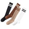 1 Pairs/ Kids Knee High Long Socks Soft Cotton Black White Stripes Children Sports Socks Boys Girls Classic Preppy Style Sock