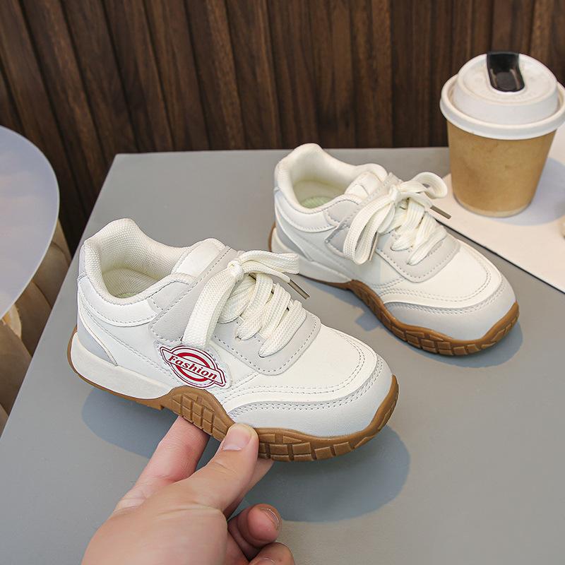 

Children s Shoes Girls Sports Shoes2026Spring new children s sneakers, boys casual shoes, running shoes for older children 26-30One Hand5Double бежевый