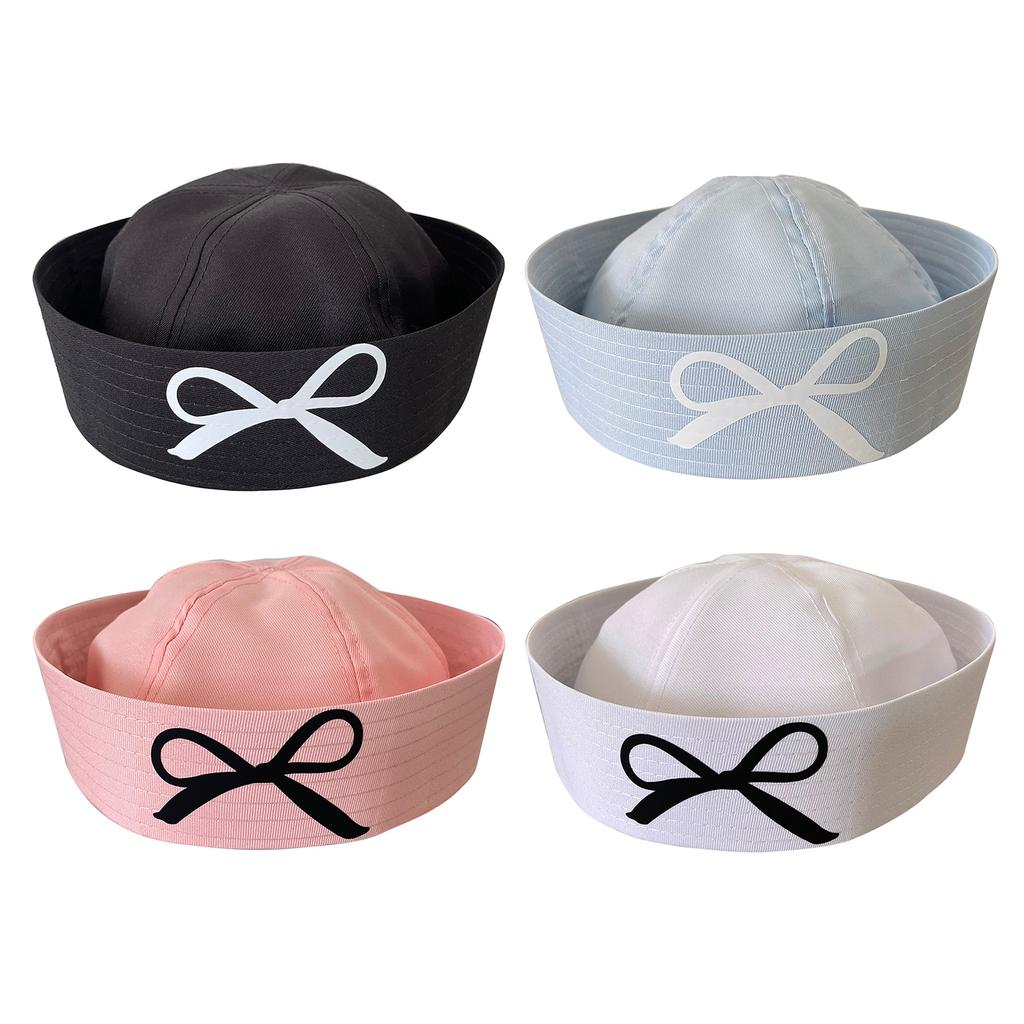 InsStyle Barett für Frühling Damen Barett Maskenball Party Gewölbtes Hut Elegantes Stil Hut Schleifenmuster Matrosenhut