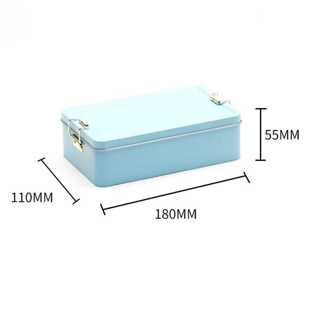 New With Lid Tinplate Box Rectangular Shape Multi Color Metal Storage Box Buckle High Quality Candy Box Kitchen Organization