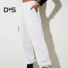 Women Pants High Elastic Waist Ankle Banded Solid Color Casual Soft Warm Pockets Loose Spring Fall Sweatpants Jogging Trousers