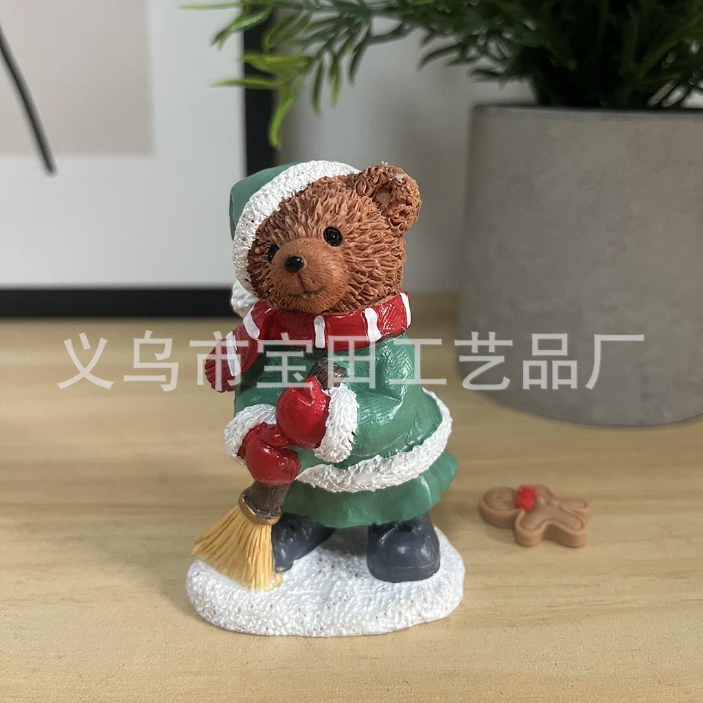 Cartoon Mini Christmas Family Small Animal Resin Ornament Creative Home Christmas Decoration Gift Gift