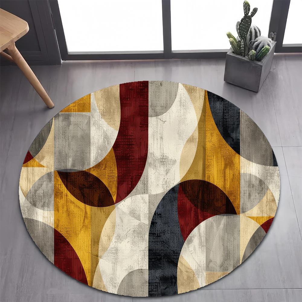 26 Style New Bohemian Abstract Modern Art Geometry Art Round Carpet Rug for Bedroom Living Room Decoration,pet Decor Floor Mat