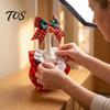Winter Goose Costume Christmas Cute Desk Outfits, 7 Inch Mini Wreath Clothes with Bow Holiday Ornaments for Statues Tie Headwear And Faux Pearl