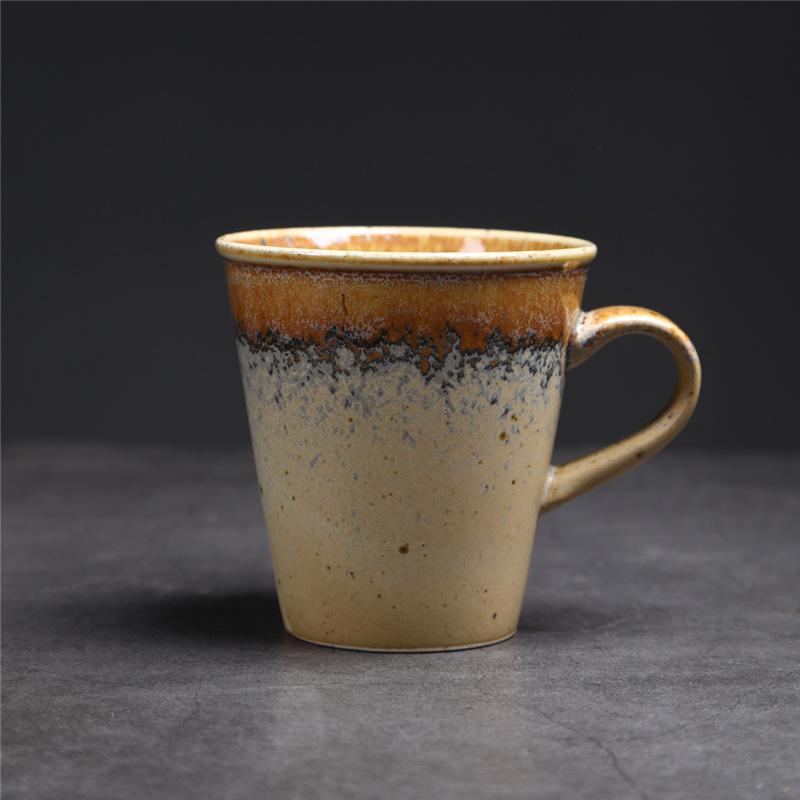 

Кавова чашка малої місткості в ретро-стилі, керамічна чашка для кави з концентрованою підвісною ручкою, груба керамічна чашка для коли з ефектом випалу 230ml