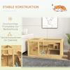 Small Animal Cage/gnawing Cage, Fir Wood, Including Accessories and Water Bottle, 100 X 50 X 50 Cm, Natural
