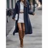 Casacos Moda Longo Com Capuz Cor Sólida Manga Comprida Solto Casual Simples Jaqueta Outono Inverno Diário Quente Roupas Femininas