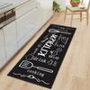 Long Kitchen Floor Mat Chalkboard Kitchen Print Design Anti Slip Durable Mat Comfortable Foot Feel Perfect for Kitchen Decor