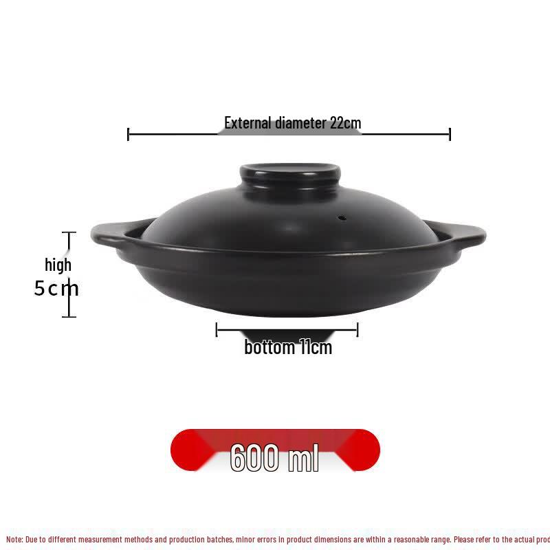 Xiuzhi Commercial High-Temperature Flat-Bottom Shallow Clay Pot