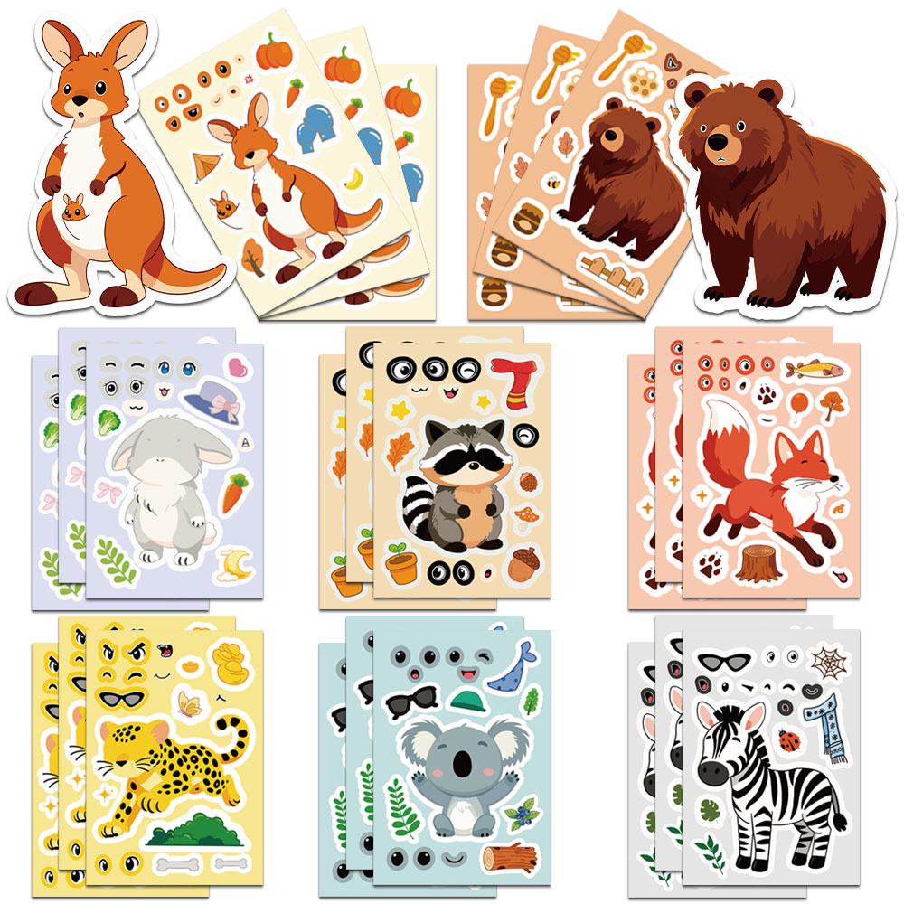 

8-Set Animal Cartoon Collage Stickers for Phone Cases & Laptops