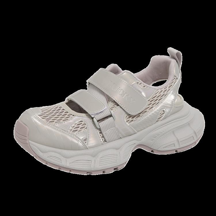 Velcro hollow breathable bag head sandals women's summer 2025 new thick-soled heightening casual sports dad shoes
