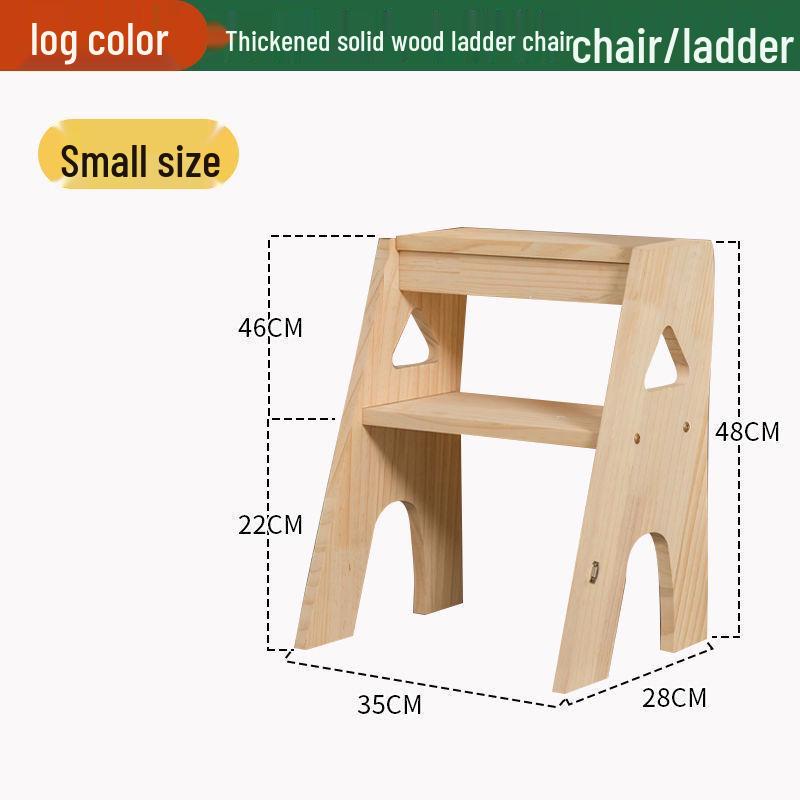 Складной стул-лестница из массива дерева: Двухфункциональная комнатная стремянка для дома