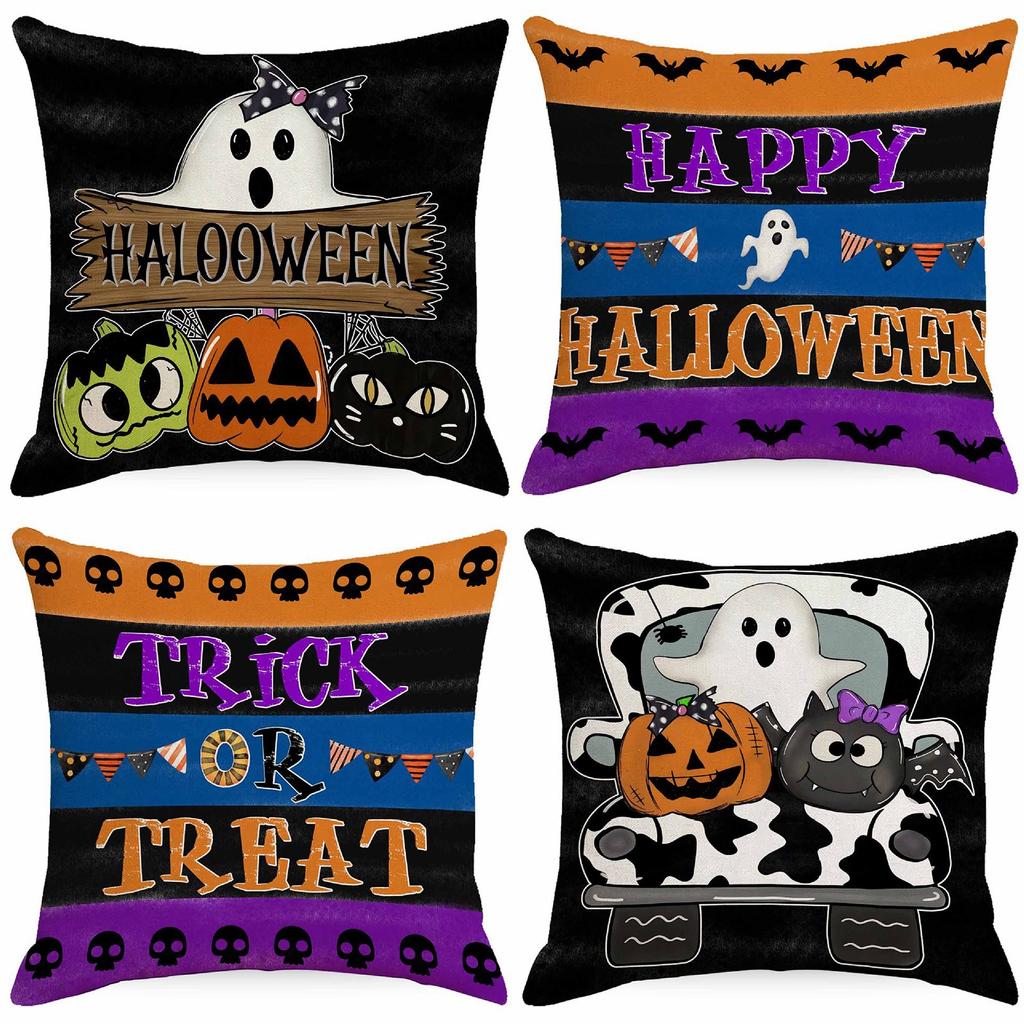 Halloween Pillow Cover Modern Bedroom Cushion Pillow Print Home Decoration Not Including Pillow Boo Office Pillowcase