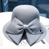 Womens Large Brim Straw Hat With Butterfly Tie And Breathable Material For Summer Travel
