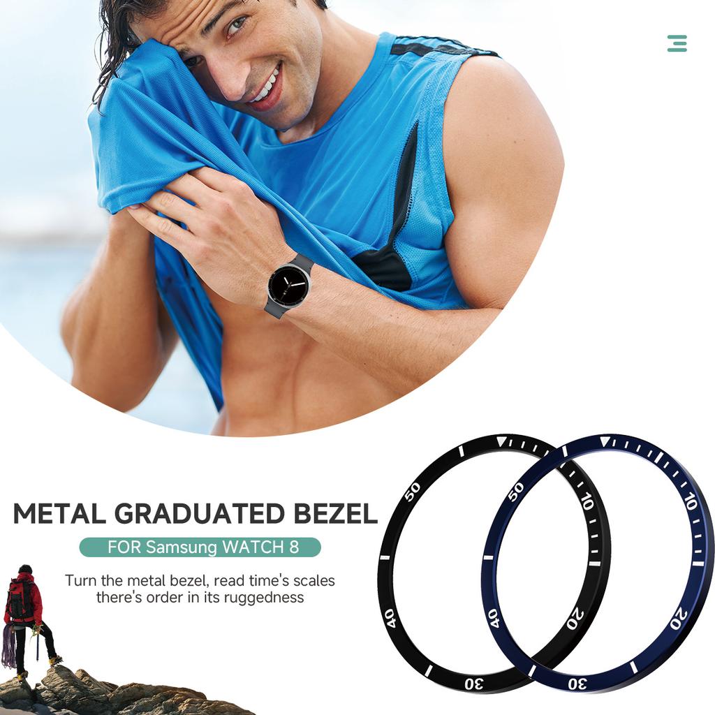 Aluminiowa ramka do Samsung Galaxy Watch 8 40mm 44mm Etui z osłoną ekranu Wygrawerowana skala czasu i prędkości Pokrowiec Bumper Akcesoria do zegarka