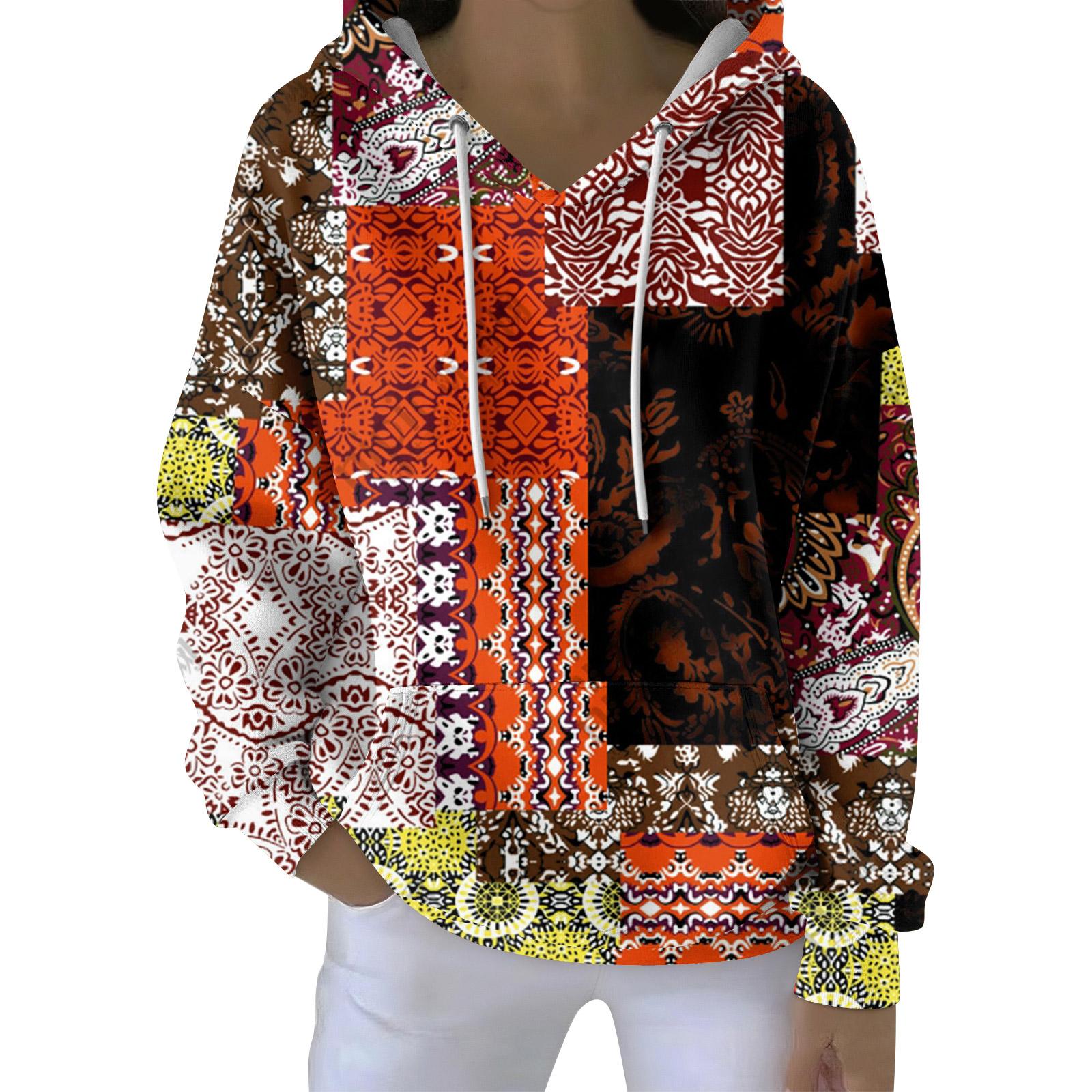 

Женский осенне-зимний пуловер с принтом и капюшоном, модная толстовка с длинными рукавами M киноварь