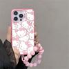 Pink Hello Kitty Pearl Chain Phone Case For Xiaomi Redmi Note 15 Pro 5G 15C 15 14C 13C 12C Note 14 13 12 Pro Plus 5G Hard Cover