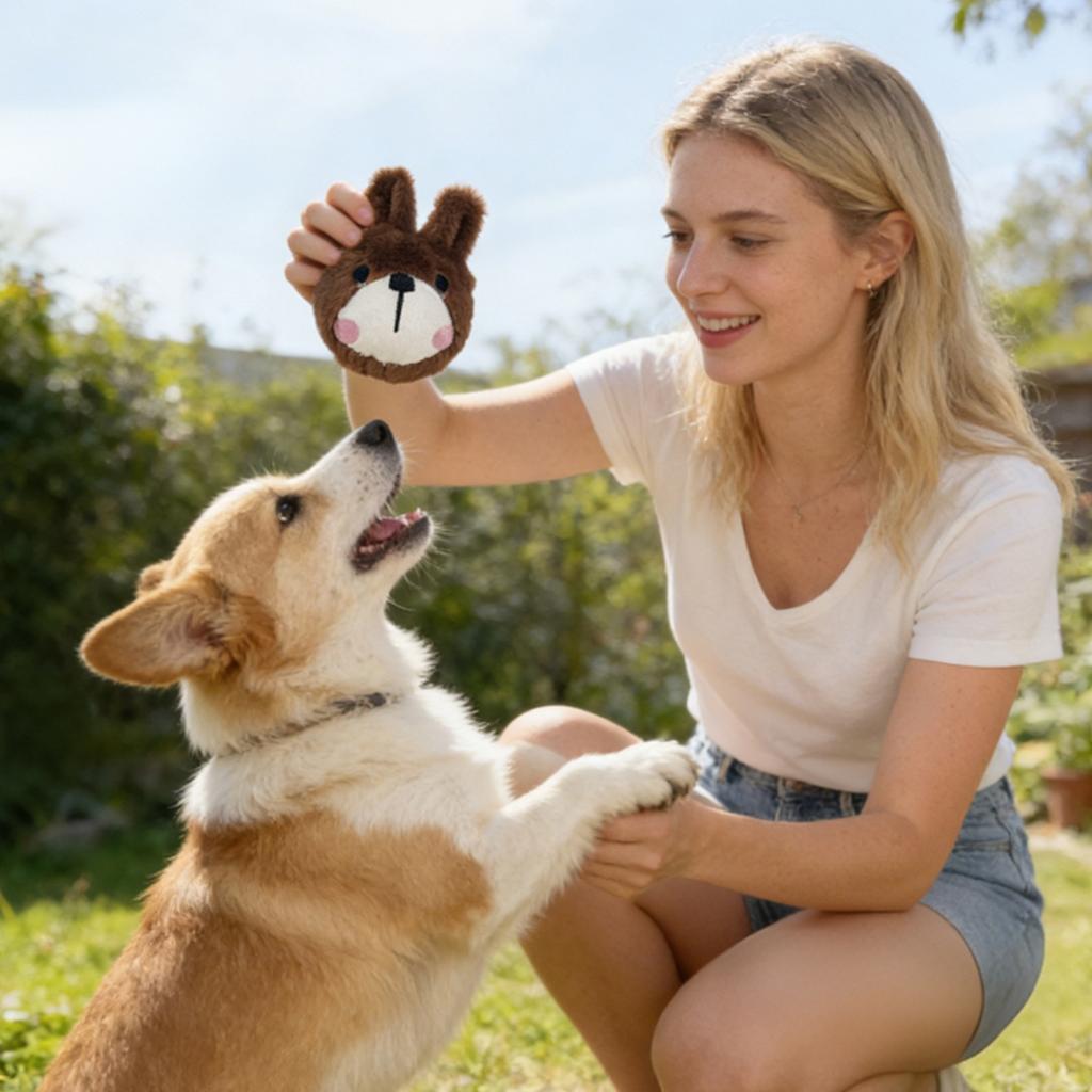 Plush Pet Toy , Built-In Tpr Spikes, Squeaky Dog Toys For Chewing And Self-Entertainment, Suitable For Small To Medium-Sized Pet.