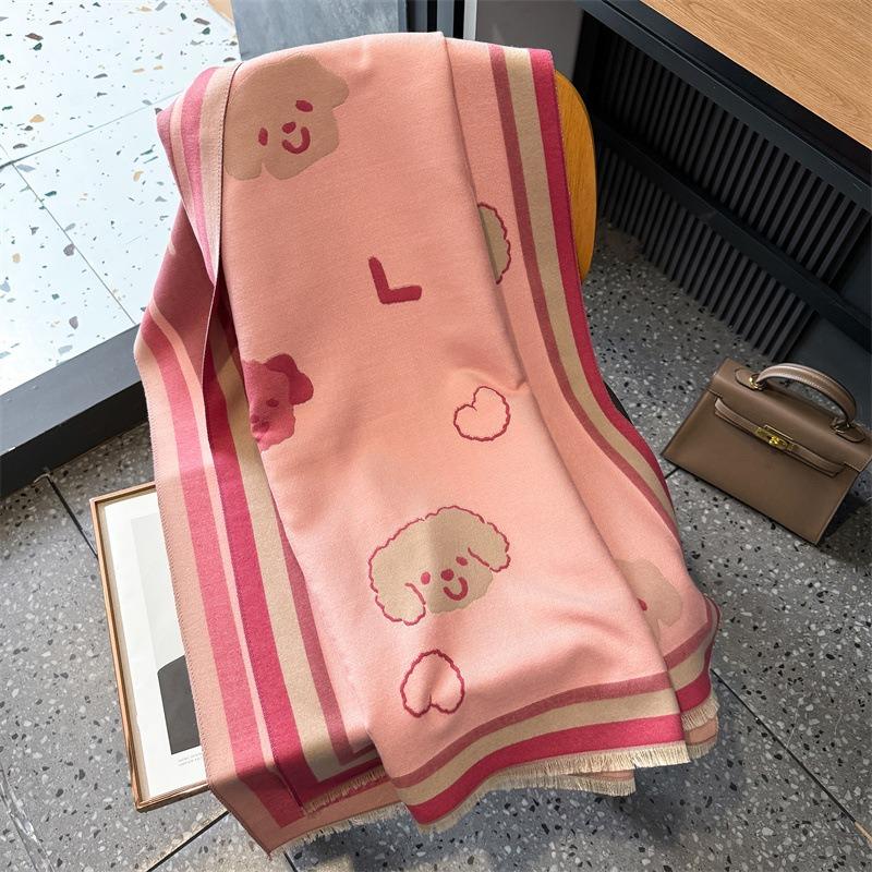 Double-sided Color Imitation Cashmere Scarf Winter Women's Versatile Multi-functional Shawl Scarf