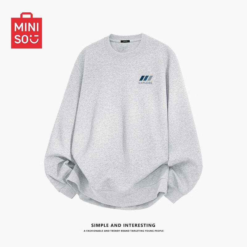 

MINISO Men s Simple Loose Fit Crewneck Sweatshirt Z 4XL