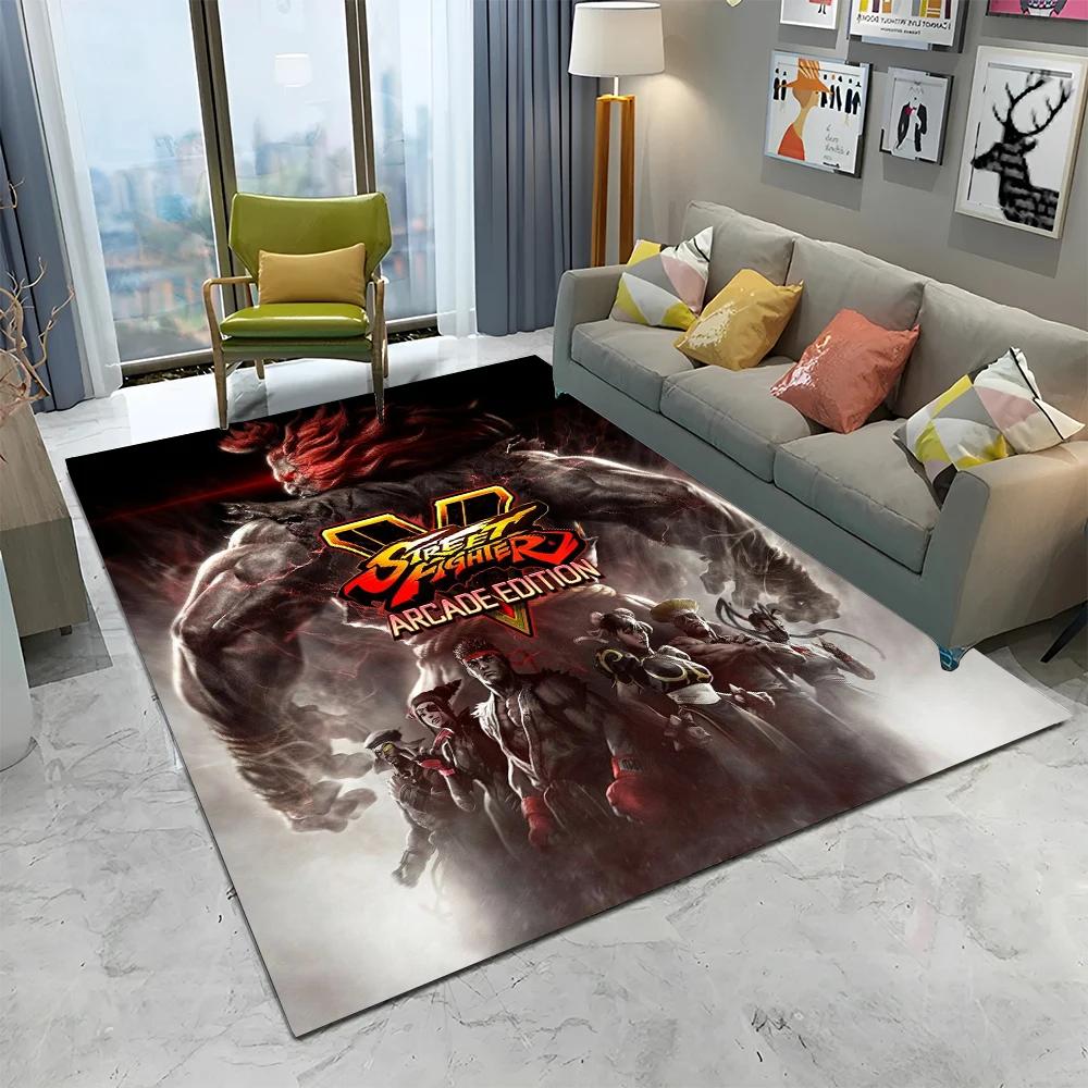 Street Fighter Retro Game SF Gamer Carpet Rug for Home Living Room Bedroom Sofa Doormat Decor,kids Area Rug Non-slip Floor Mat