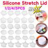 1-5 Stück Dehnbare Silikondeckel Hitzebeständig Wiederverwendbar Lebensmittelverpackung Schüssel Topf Pfanne Abdeckung Universelle Kochgeschirr-Abdeckung Küche Kühlschrank