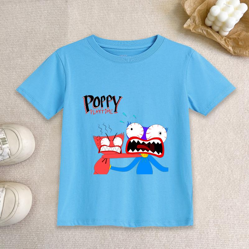 Game Pop-py Playing Time Children T Shirt W-Huggy Girl Boy Short Sleeve Tee Shirt Cartoon Baby Clothes Kids Summer Cotton Tops