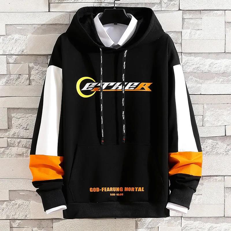 Teen Trendy Sweater Suit Men Sports Suit Hooded Pullovers and Casual Pants Campus Clothing