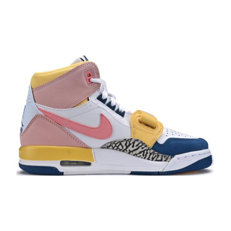Air Jordan Legacy 312 GS White Coral French Blue Kids Sneakers Coral-Pink Brilliant-Topaz Sakura-Pink FD9909-161