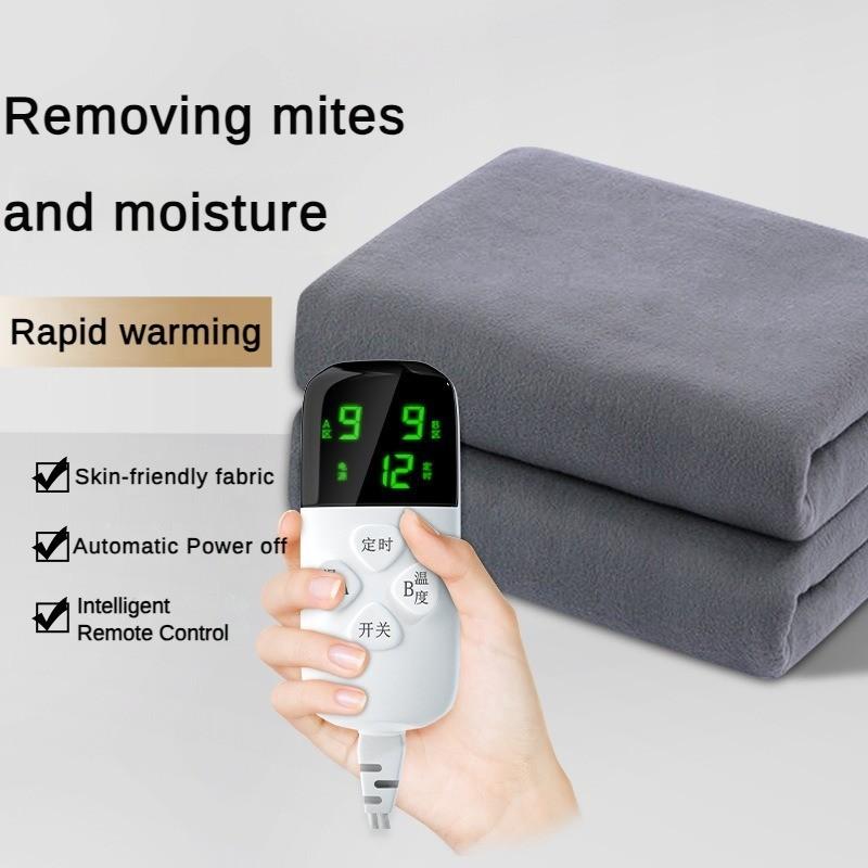 100W Intelligent Timed Dual Control Thickened Student Dormitory Heating Quilt Household  Temperature Regulating Blanket Electric Blanket