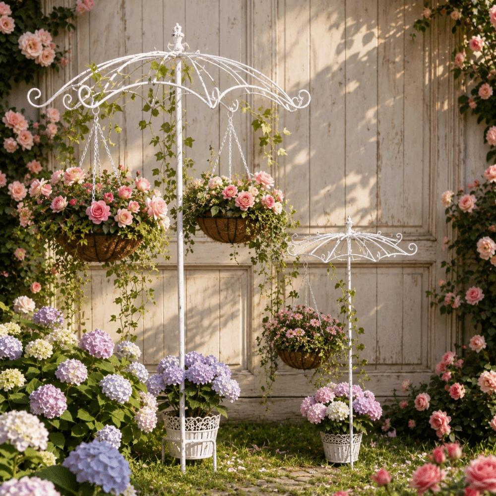Hollow Out Plant Climbing Frame Rustic Style Flower Rack Retro Style Flower Arrangement Balcony