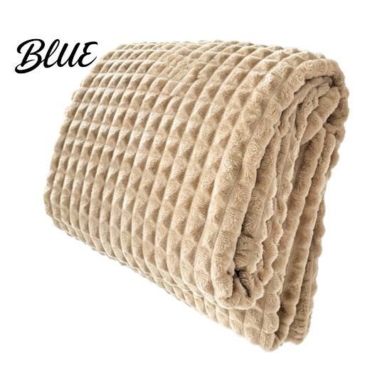Thermal Insulation Blanket for Autumn Waffle Textured Fleece Throw Blanket Solid Color Milk Flannel Grid Cut Texture Sofa Plush Soft Warm Cozy Couch