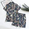 Women's Summer Short Sleeve Pajama Set - Loose Fit, Plus Size, Two-Piece with Shorts