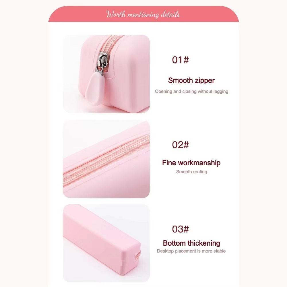 Large Capacity Pen Bag with Zipper Cosmetics Storage Bag Durable Pencil Case  School Supplies