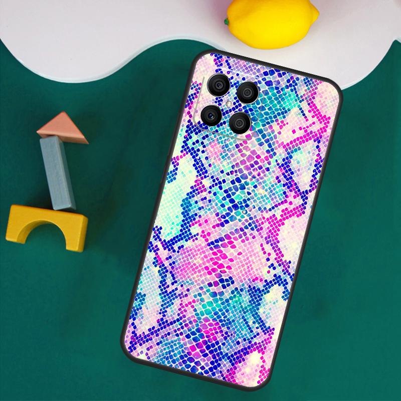 Snake Skin Case For Honor Magic 7 5 6 Lite Honor 200 Pro 50 70 90 Lite X9a X8a X8 X9 X8b X9c X9b Cover