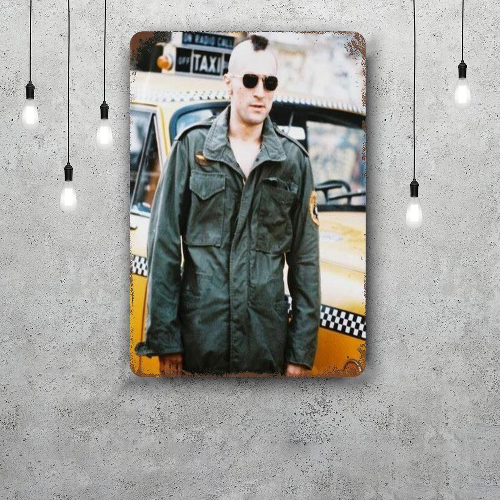 de niro taxi driver movie Retro Vintage Tin Sign Poster Decorative Plaque Metal Plate Wall Decor